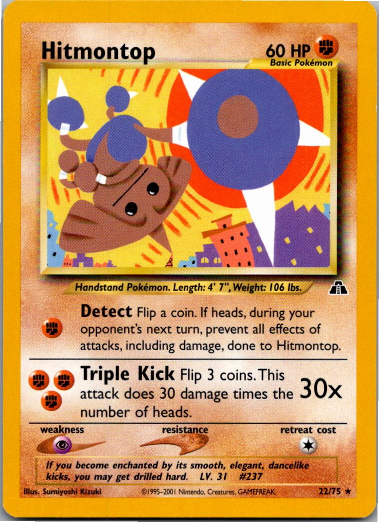 Hitmontop Kapoera 22/75 Neo Entdeckung – Vorderseite