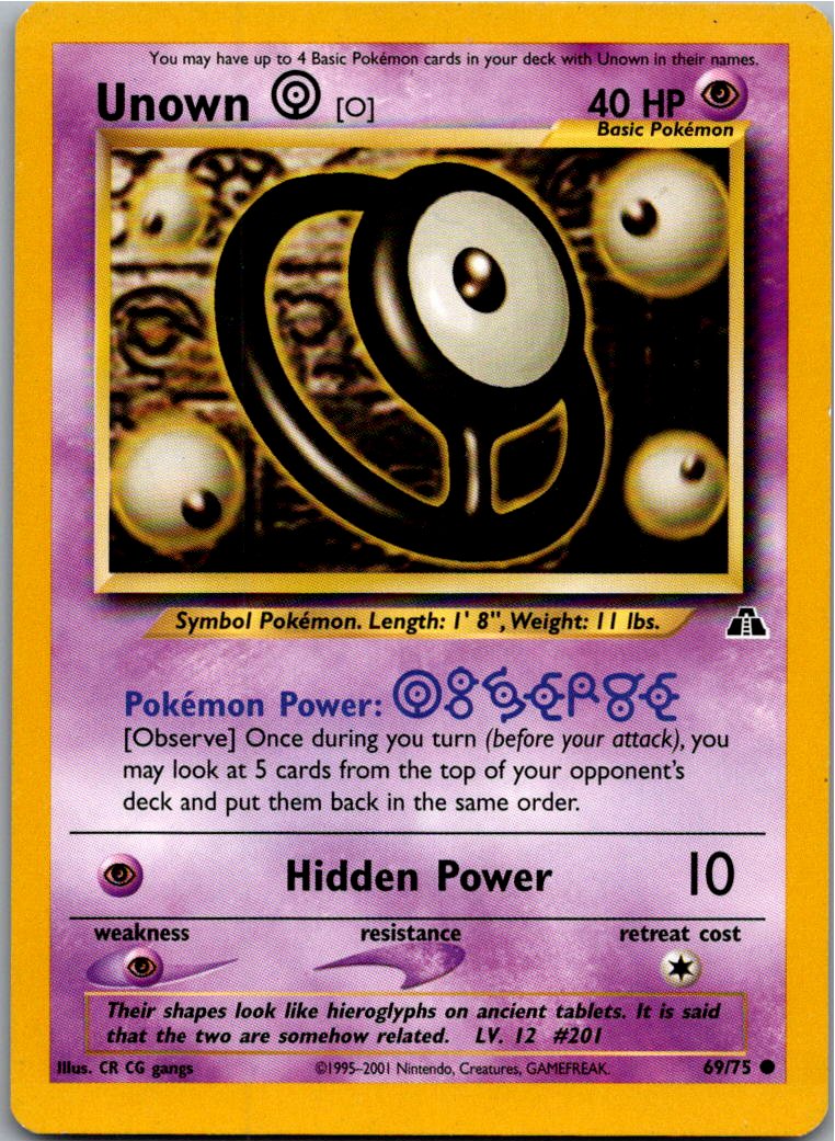 Unown [O] Icognito O 69/75 Neo Entdeckung – Vorderseite