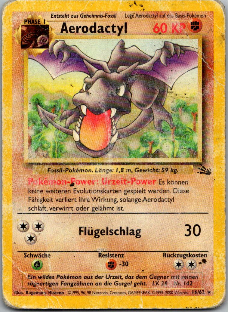Aerodactyl 16/62 Fossil – Vorderseite