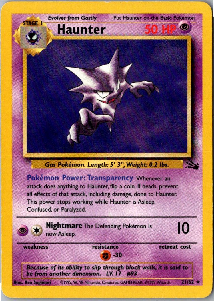 Haunter Alpollo 21/62 Fossil – Vorderseite