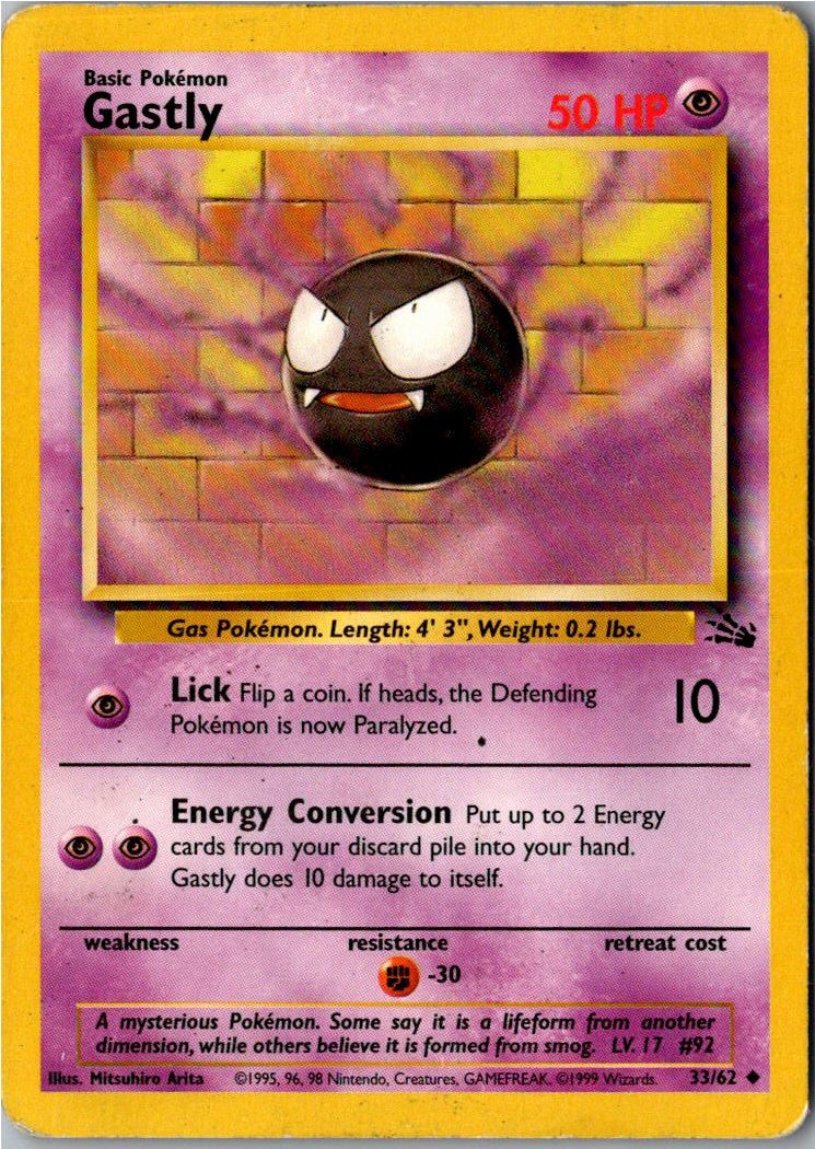 Gastly Nebulak 33/62 Fossil – Vorderseite