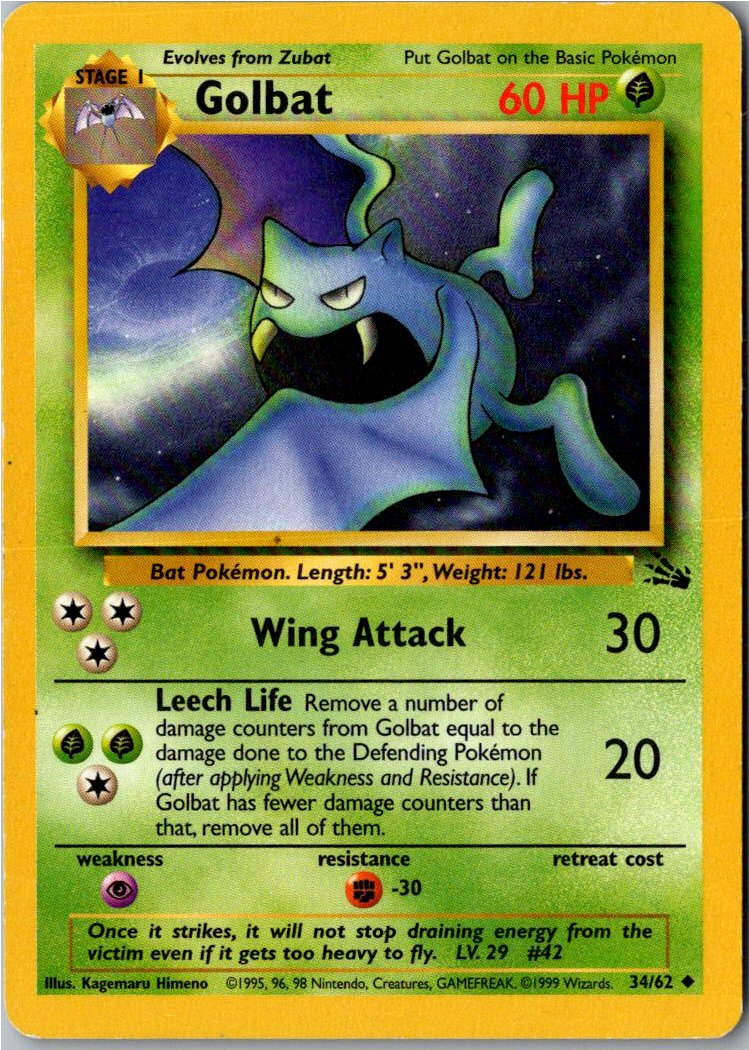 Golbat 34/62 Fossil – Vorderseite