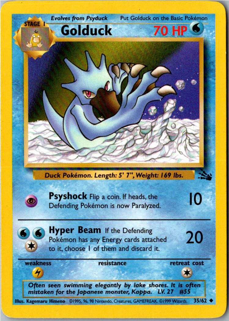 Golduck Entoron 35/62 Fossil – Vorderseite