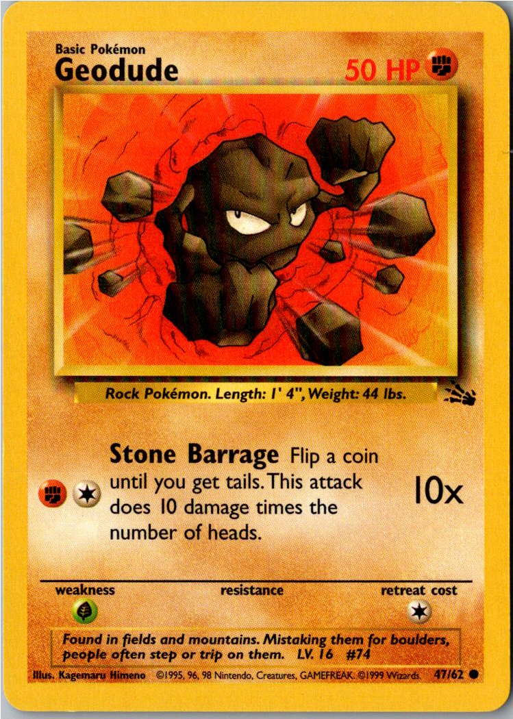 Geodude Kleinstein 47/62 Fossil – Vorderseite