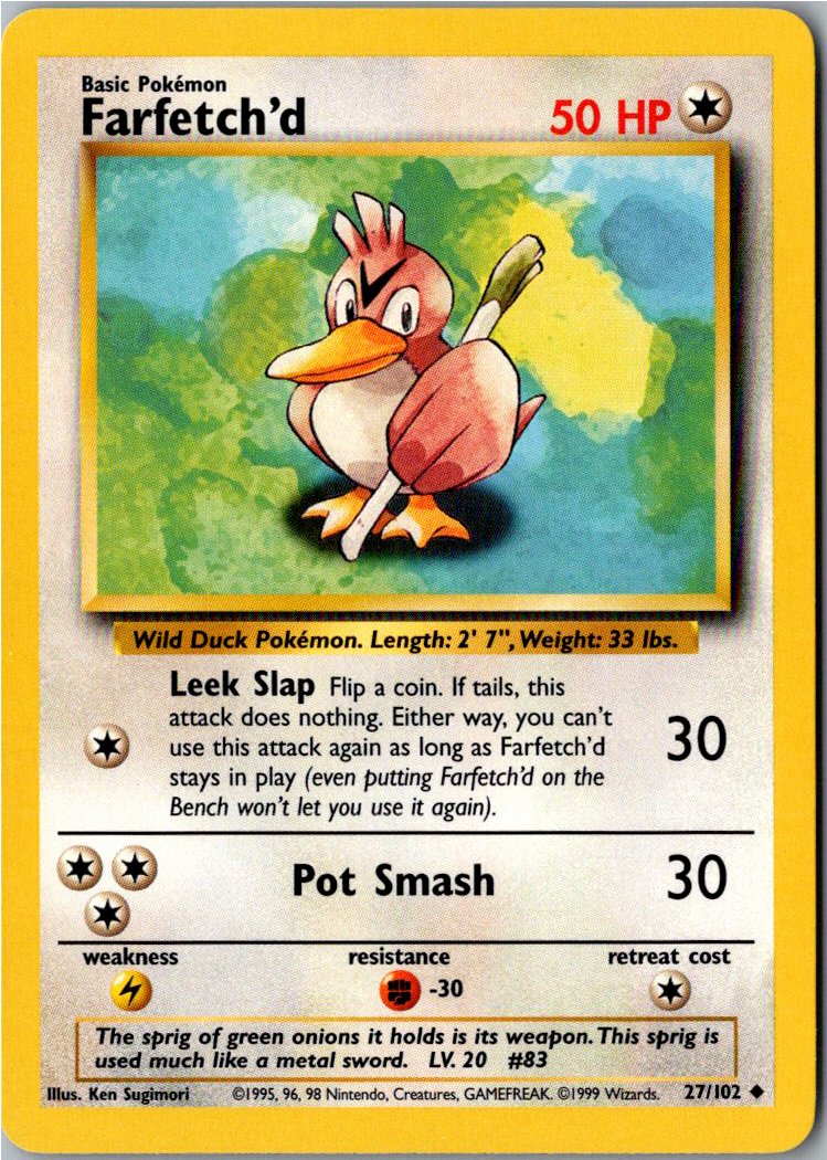 Farfetch'd Porenta 27/102 Grundset – Vorderseite