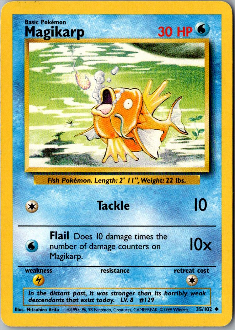 Magikarp Karpador 35/102 Grundset – Vorderseite