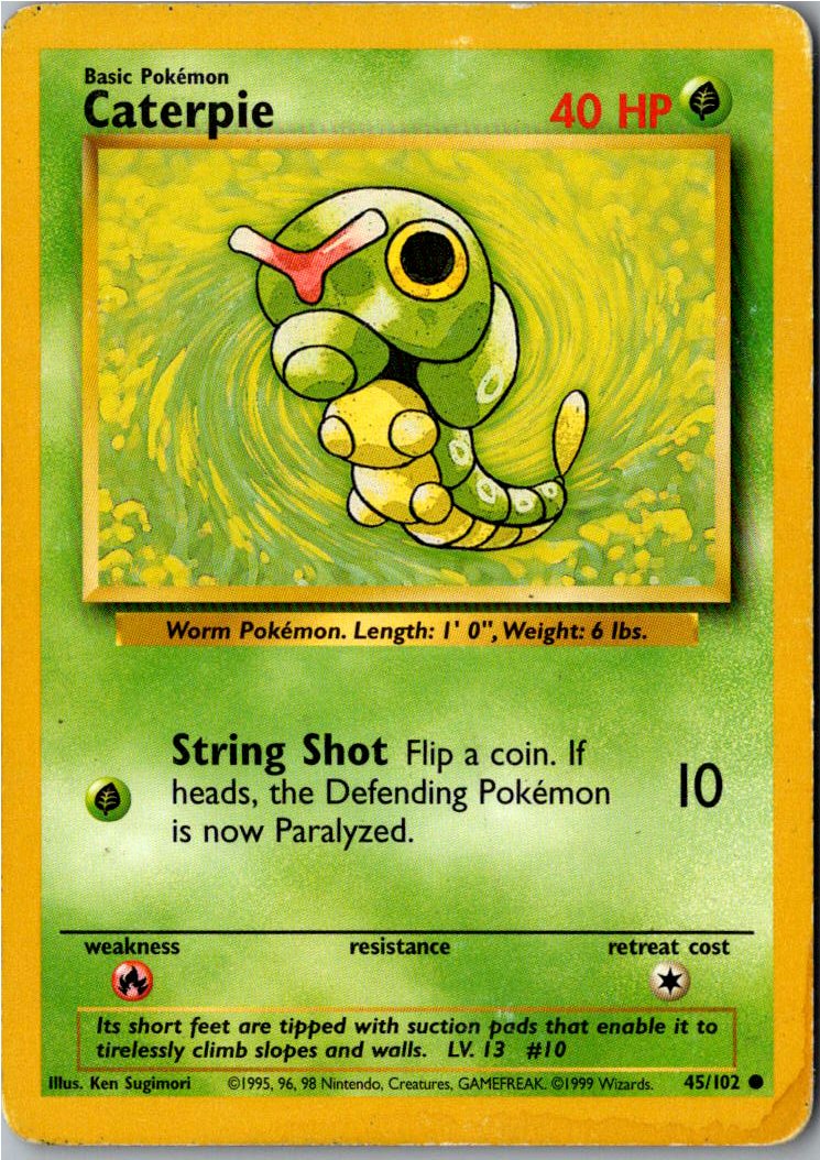 Caterpie Raupy 45/102 Grundset – Vorderseite