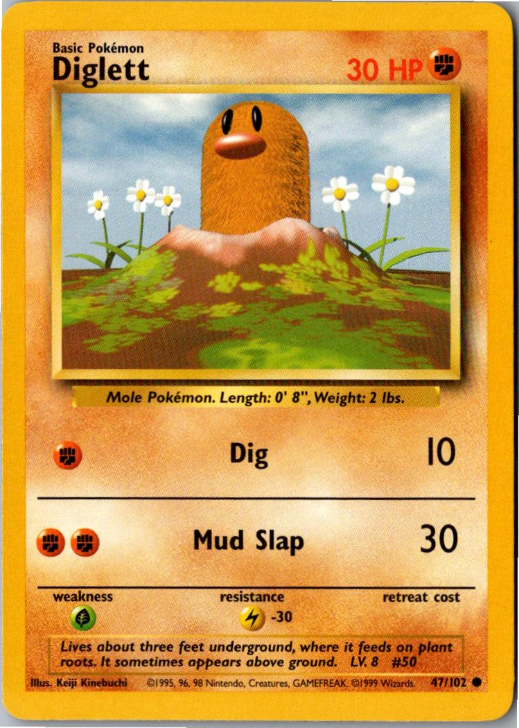 Diglett Digda 47/102 Grundset – Vorderseite