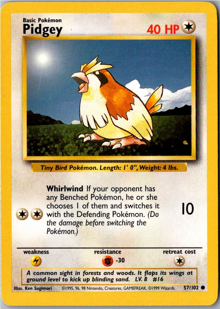 Pidgey Taubsi 57/102 Grundset – Vorderseite