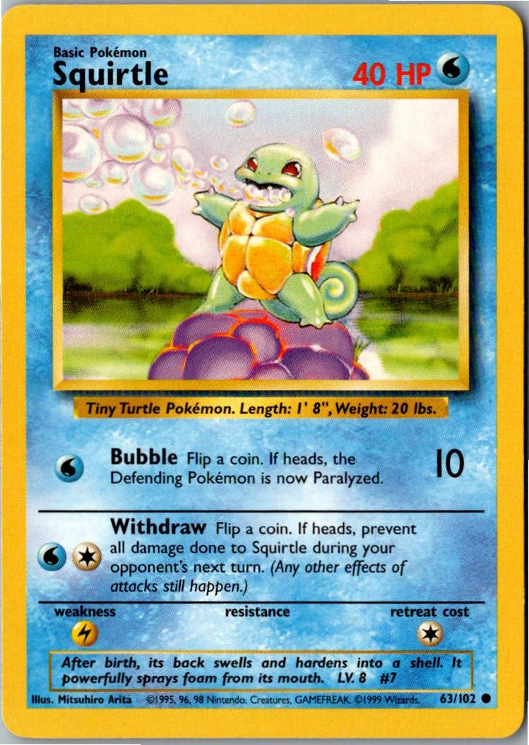 Squirtle Schiggy 63/102 Grundset – Vorderseite
