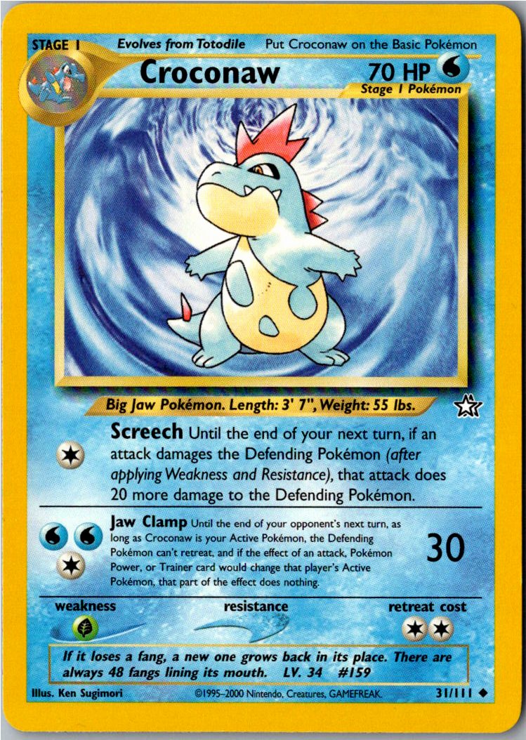 Croconaw Tyracroc 31/111 Neo Genesis – Vorderseite