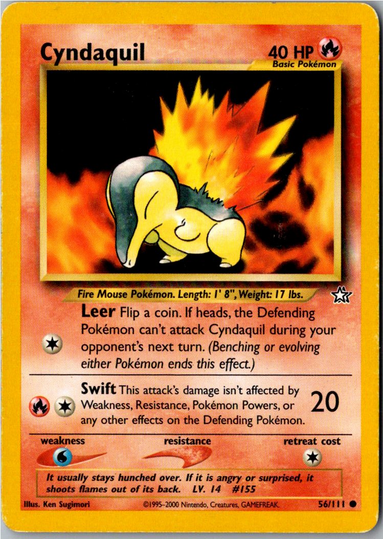 Cyndaquil Feurigel 56/111 Neo Genesis – Vorderseite
