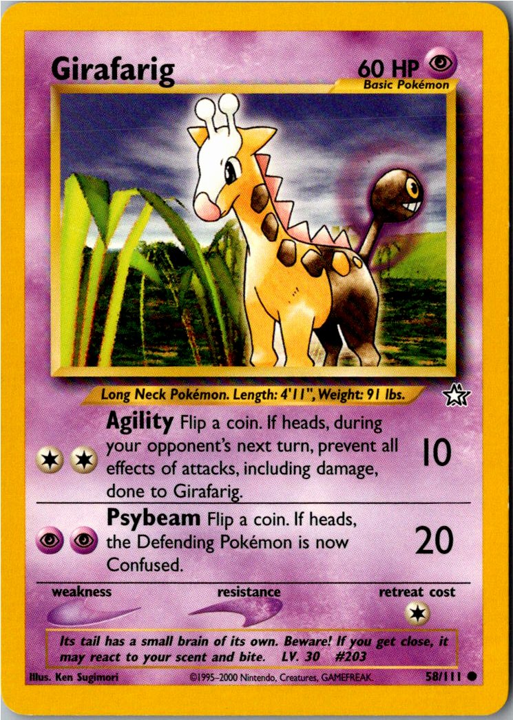 Girafarig 58/111 Neo Genesis – Vorderseite