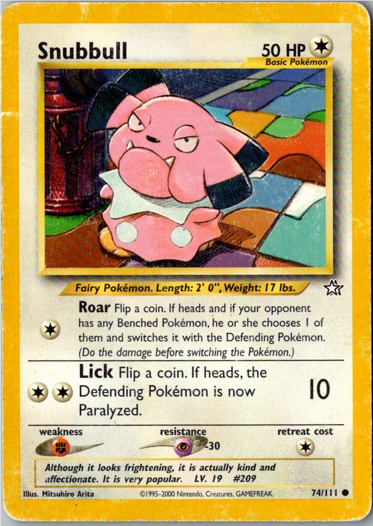 Snubbull 74/111 Neo Genesis – Vorderseite