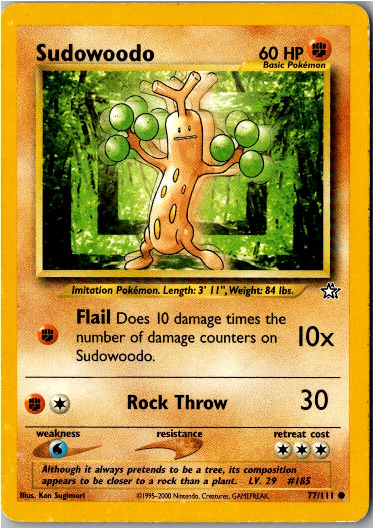 Sudowoodo Mogelbaum 77/111 Neo Genesis – Vorderseite