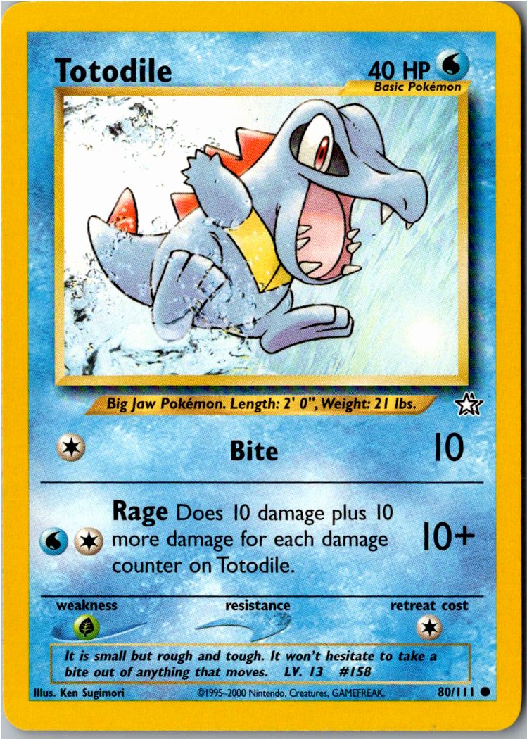 Totodile Karnimani 80/111 Neo Genesis – Vorderseite