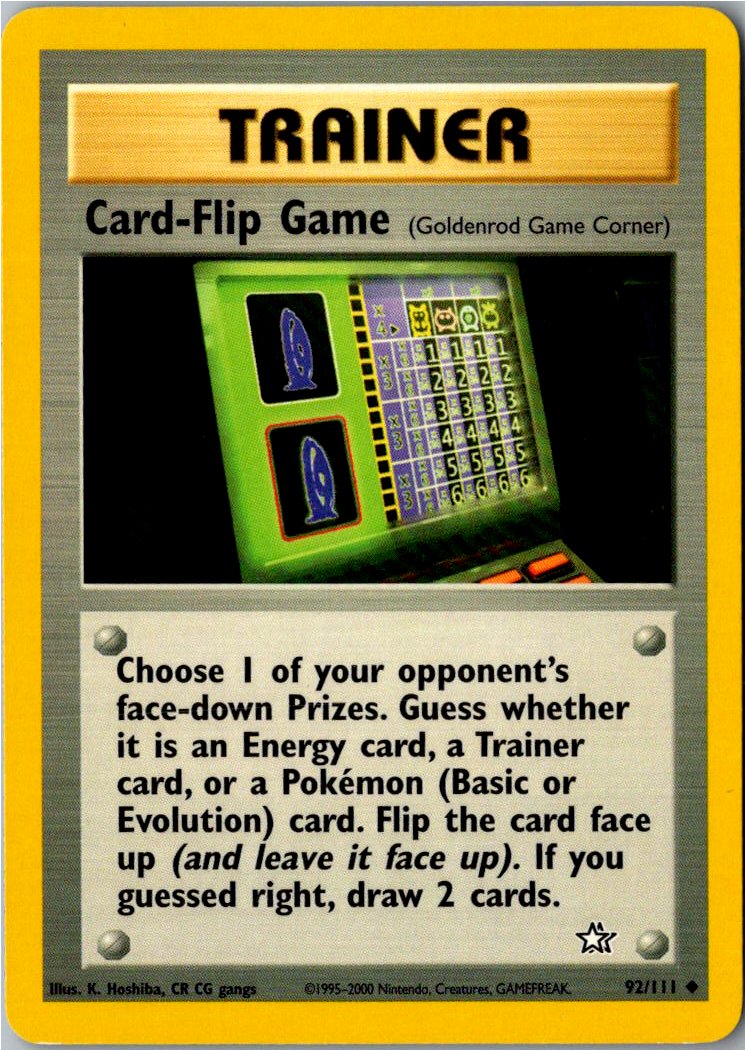 Card-Flip Game Ratespiel 92/111 Neo Genesis – Vorderseite