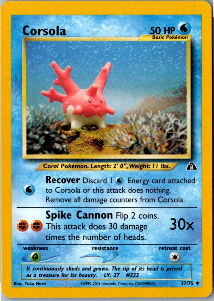 Corsola Corasonn 37/75 Neo Entdeckung – Vorderseite