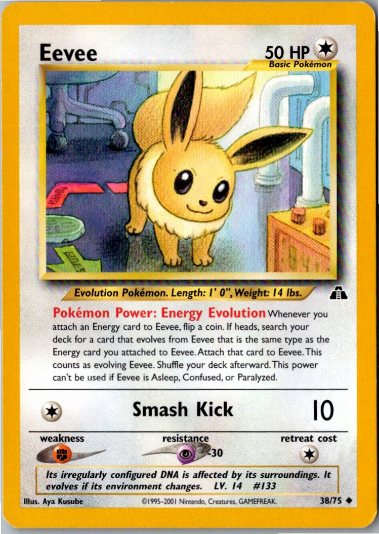 Eevee Evoli 38/75 Neo Entdeckung – Vorderseite