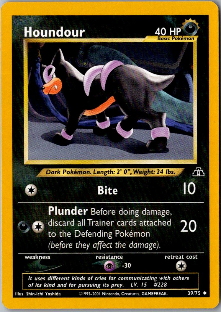 Houndour Hunduster 39/75 Neo Entdeckung – Vorderseite