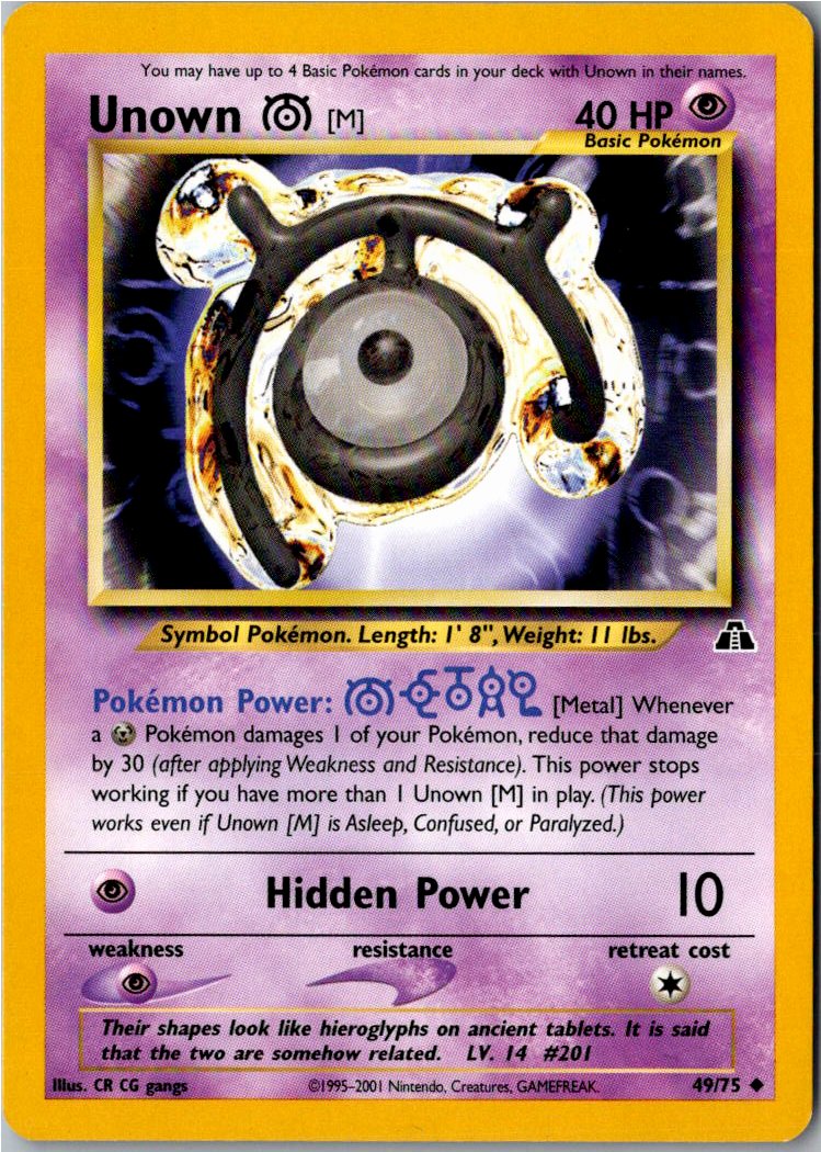 Unown [M] Icognito M 49/75 Neo Entdeckung – Vorderseite