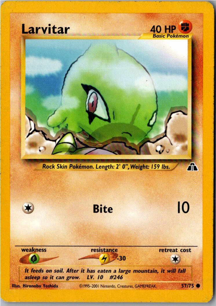 Larvitar 57/75 Neo Entdeckung – Vorderseite