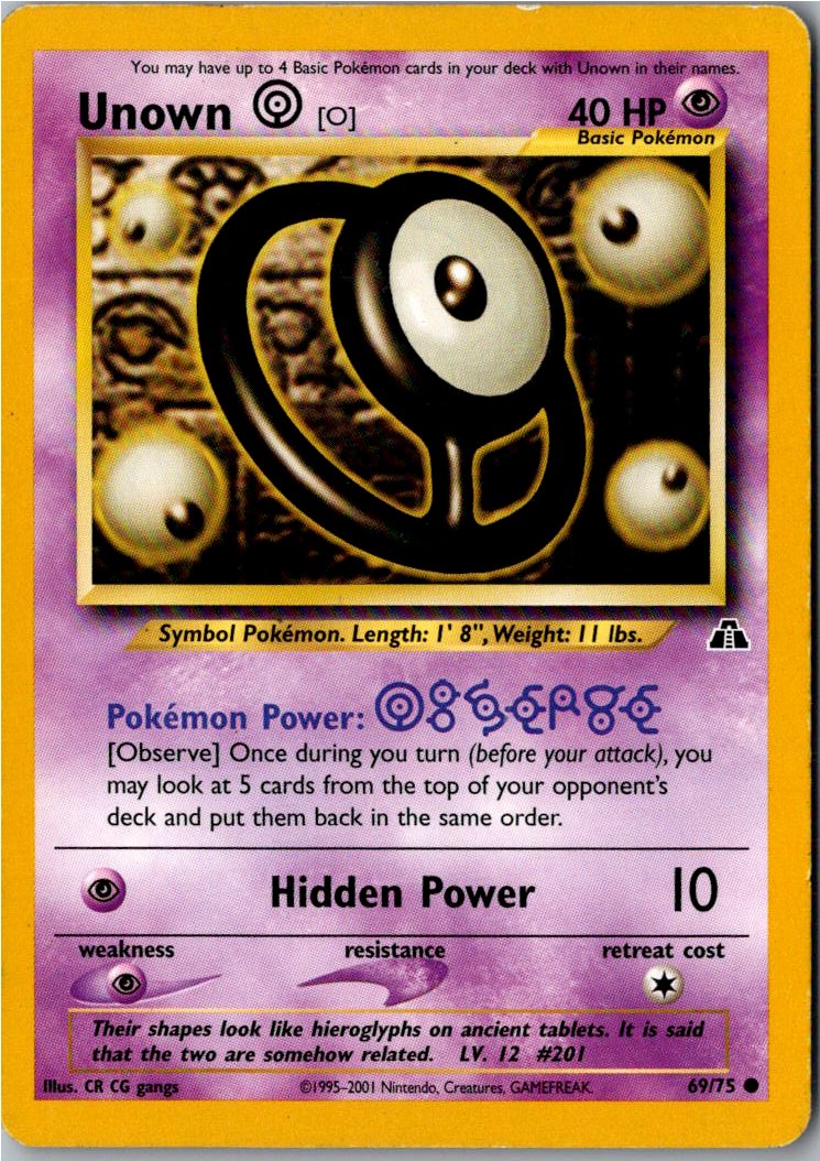 Unown [O] Icognito O 69/75 Neo Entdeckung – Vorderseite