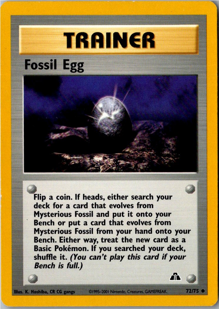 Fossil Egg Fossil-Ei 72/75 Neo Entdeckung – Vorderseite