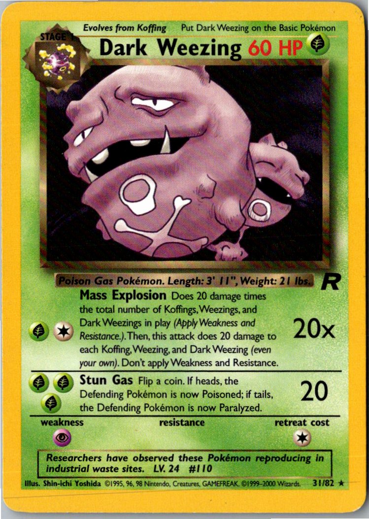 Dark Weezing Dunkles Smogmog 14/82 Team Rocket – Vorderseite
