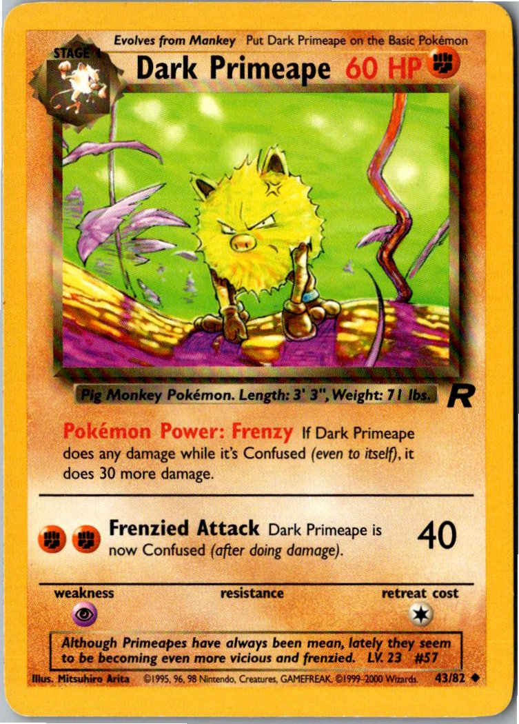 Dark Primeape Dunkles Rasaff 43/82 Team Rocket – Vorderseite