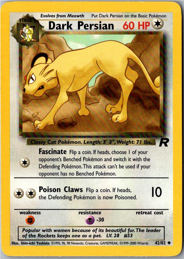 Dark Persian Dunkles Snobilikat 42/82 Team Rocket – Vorderseite
