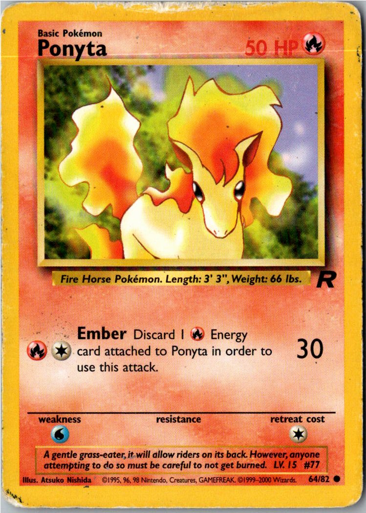 Ponyta Ponita 64/82 Team Rocket – Vorderseite