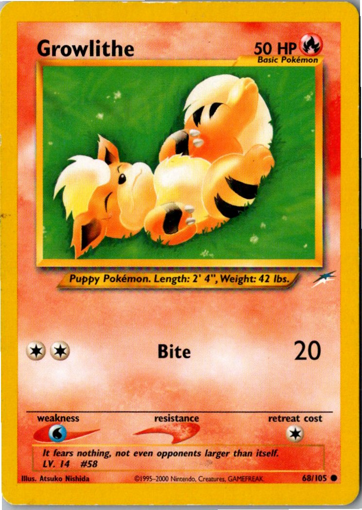 Growlithe Fukano 68/105 Neo Destiny – Vorderseite