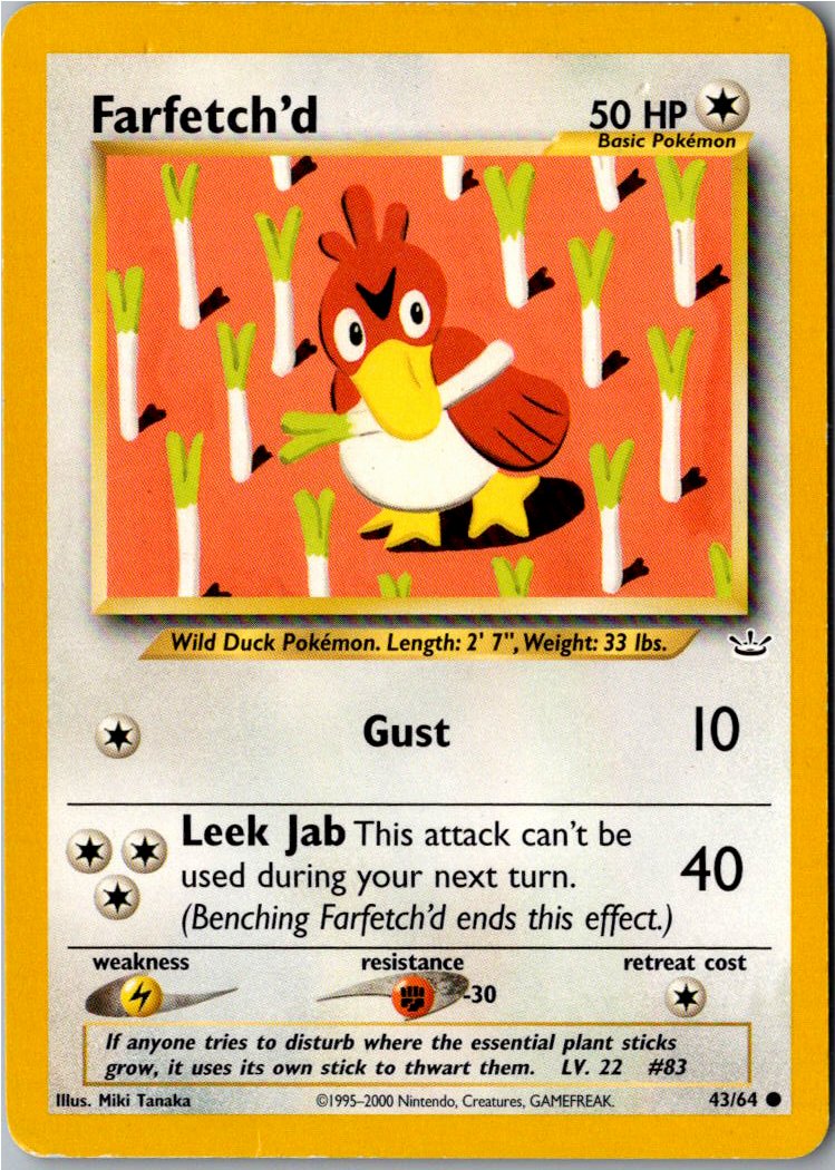 Farfetch'd Porenta 43/64 Neo Revelation – Vorderseite