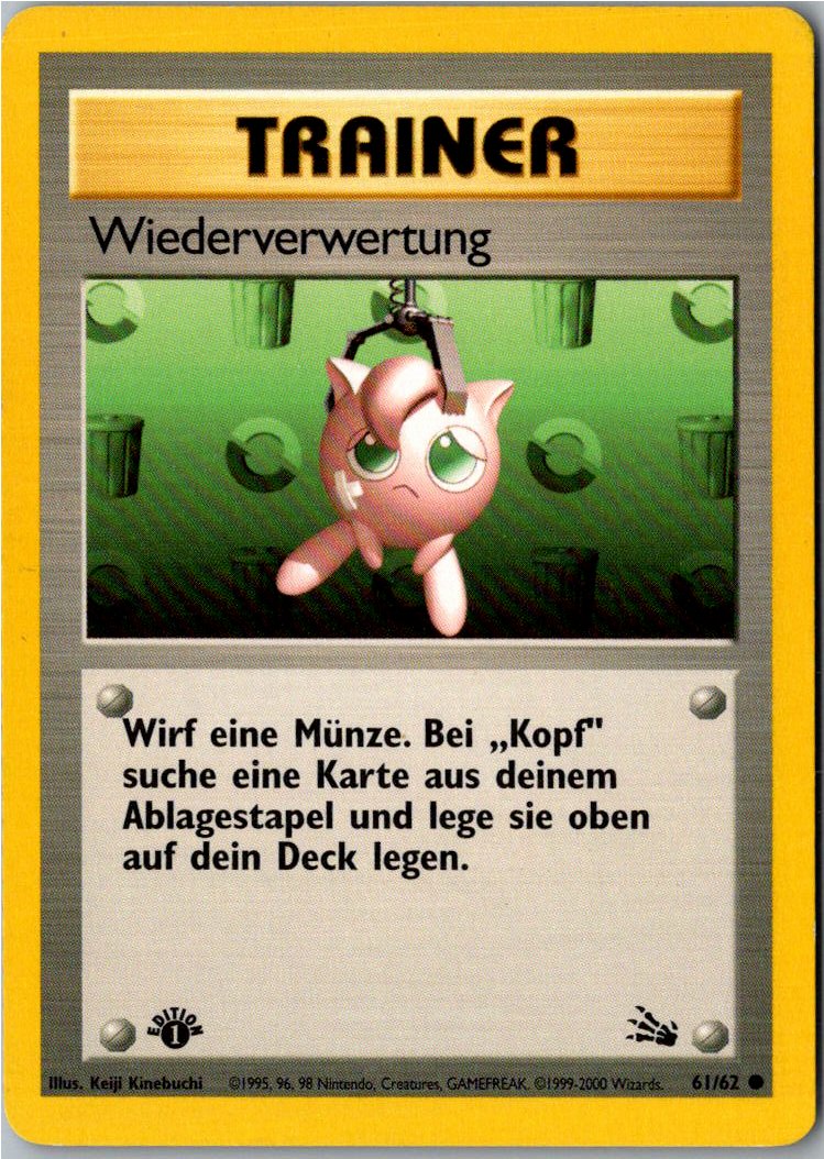 Wiederverwertung 61/62 Fossil – Vorderseite