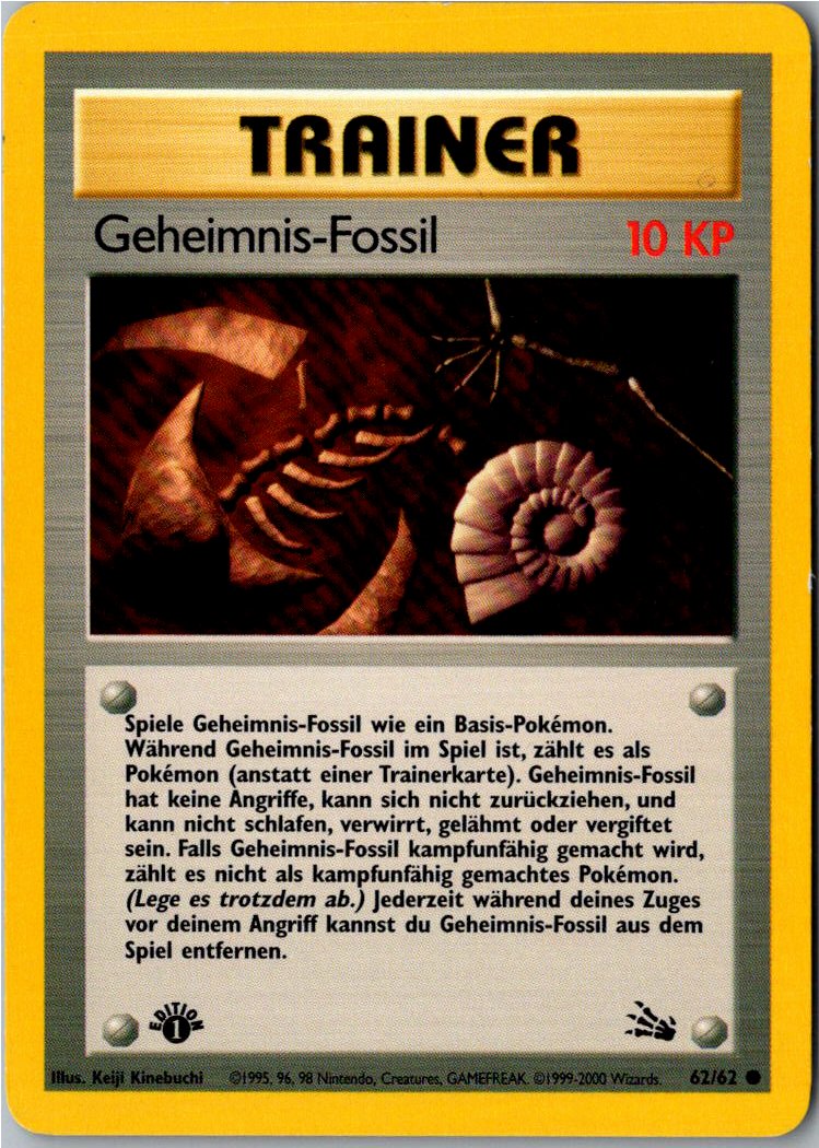 Geheimnis-Fossil 62/62 Fossil – Vorderseite