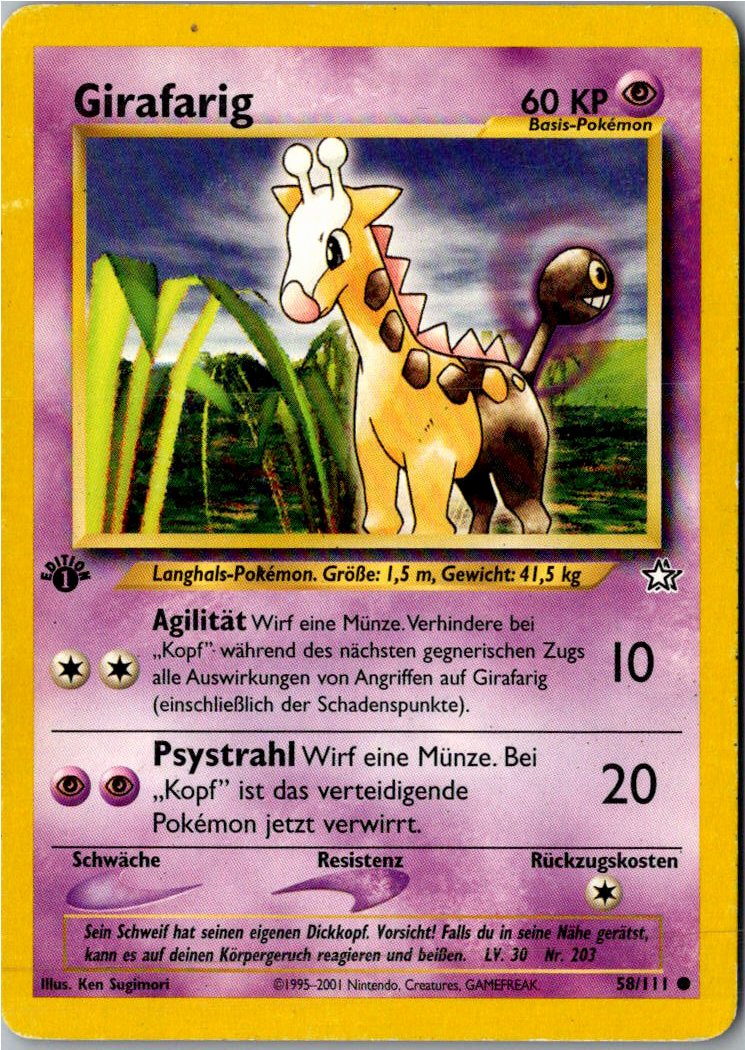 Girafarig 58/111 Neo Genesis – Vorderseite