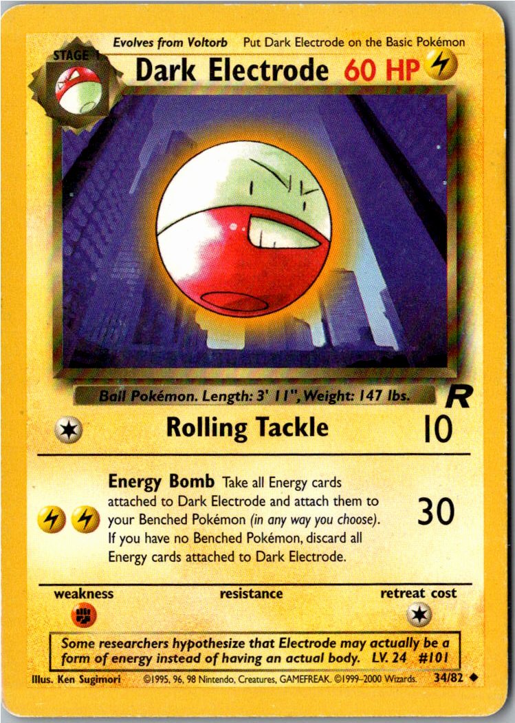 Dark Electrode Dunkles Lektrobal 34/82 Team Rocket – Vorderseite
