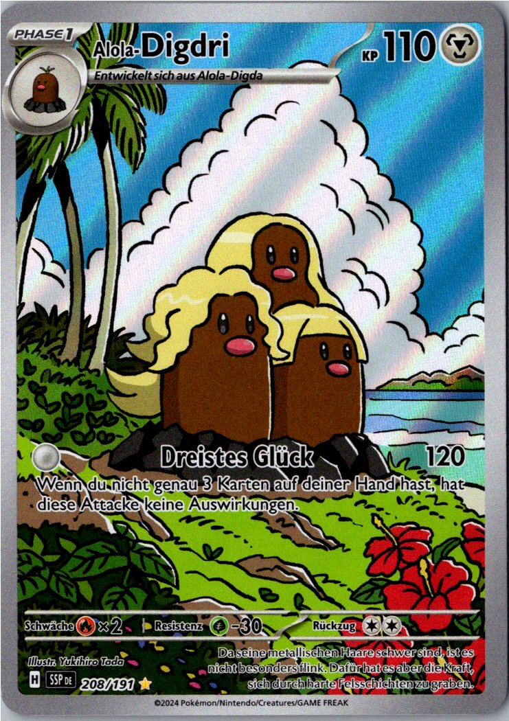 Alola-Digdri 208/191 Stürmische Funken – Vorderseite
