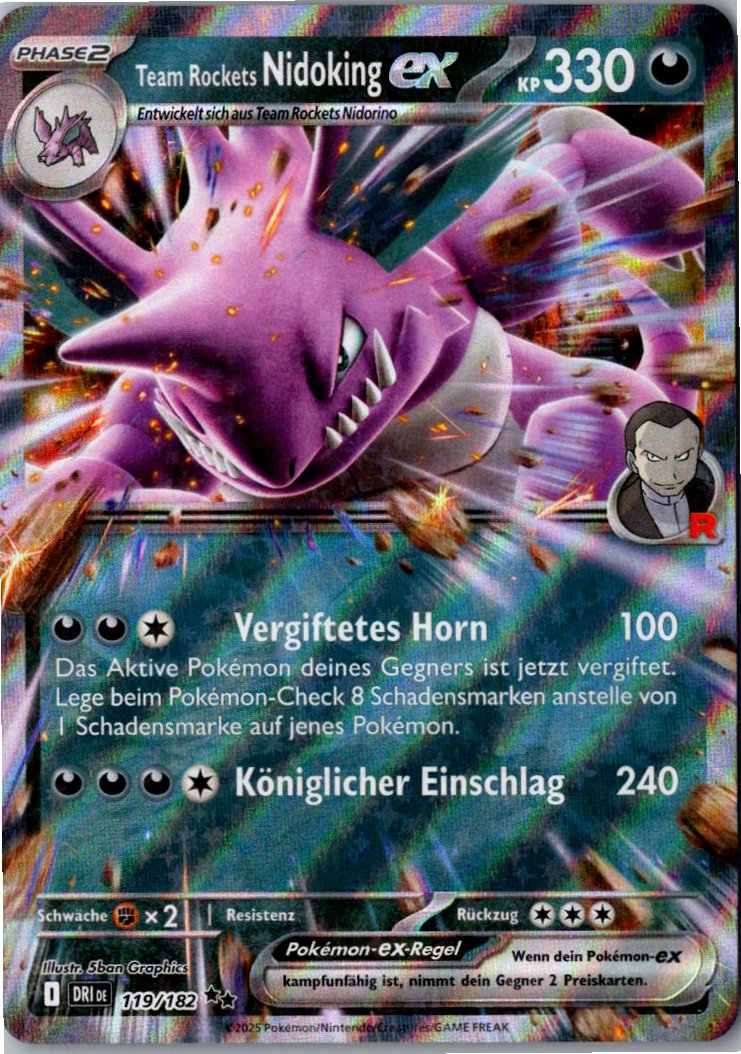 Team Rockets Nidoking ex 119/182 Ewige Rivalen – Vorderseite