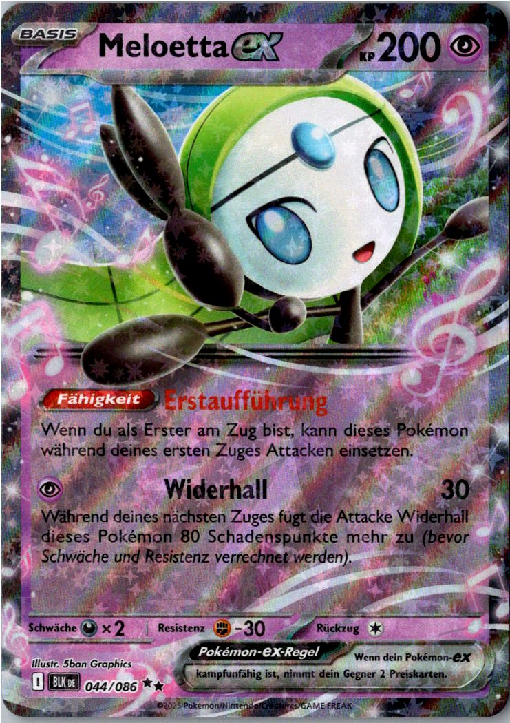 Meloetta 044/086 Schwarze Blitze – Vorderseite