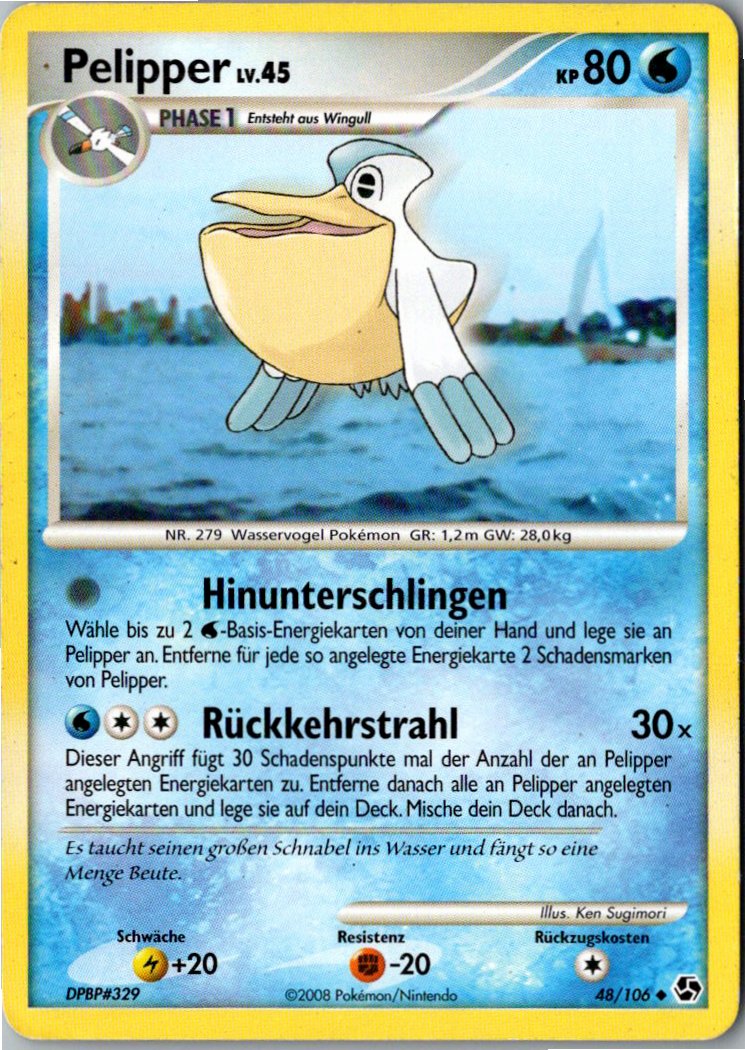 Pelipper 48/106 Epische Begegnungen – Vorderseite