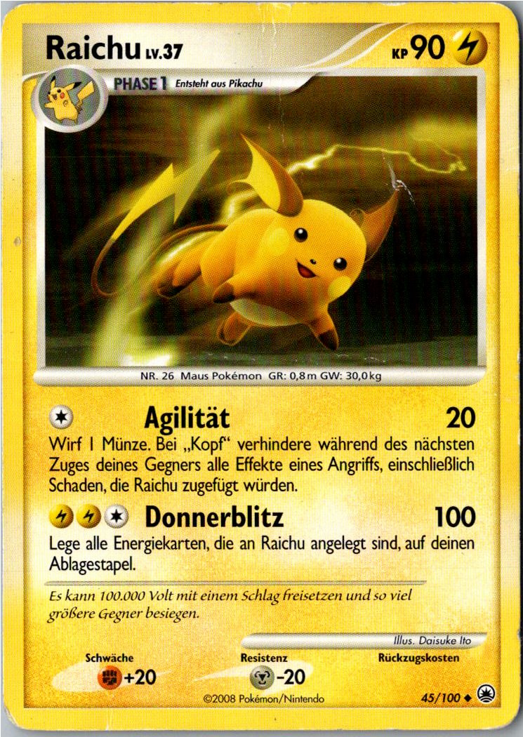 Raichu 45/100 Majestätischer Morgen – Vorderseite