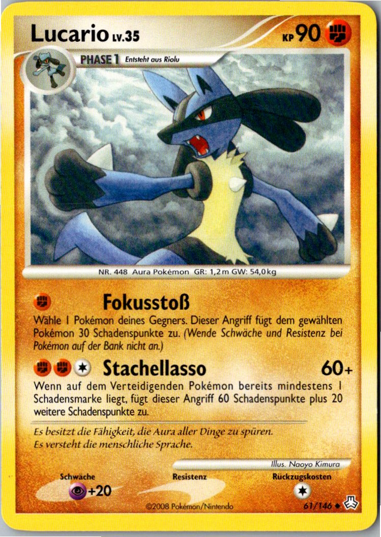 Lucario 61/146 Erwachte Legenden – Vorderseite