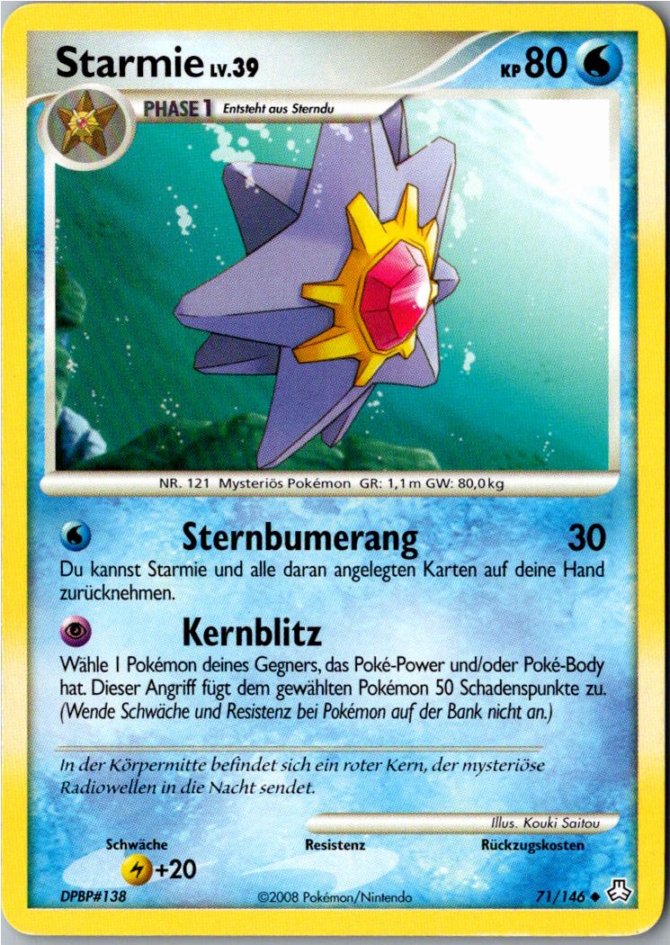 Starmie 71/146 Erwachte Legenden – Vorderseite