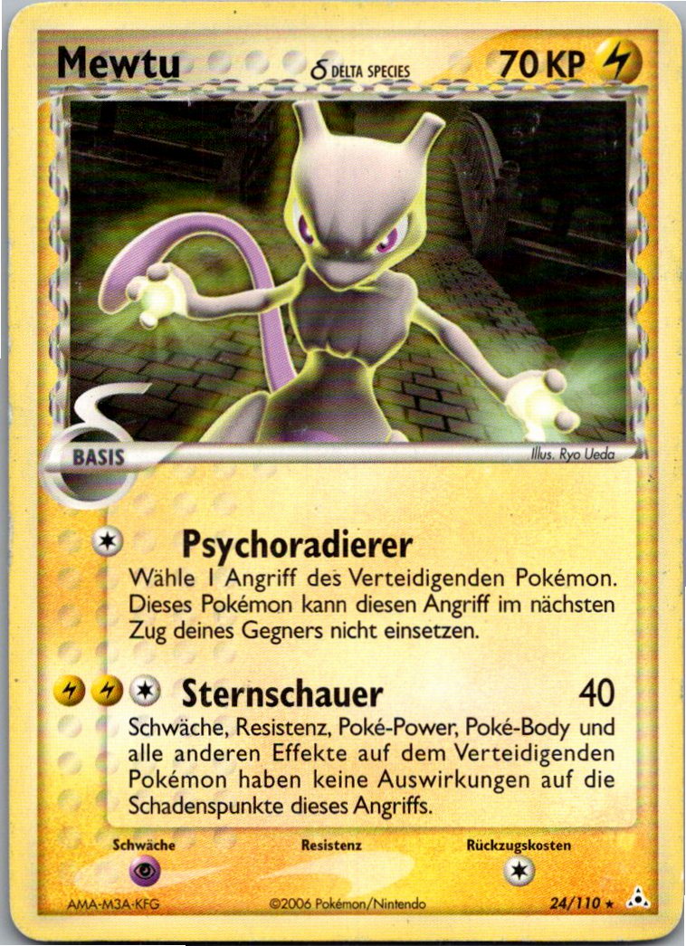 Mewtu 24/110 EX Holon Phantoms – Vorderseite