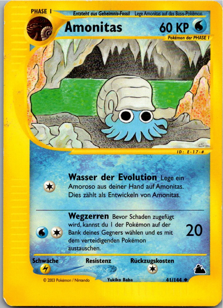 Omanyte Amonitas 41/144 Skyridge – Vorderseite