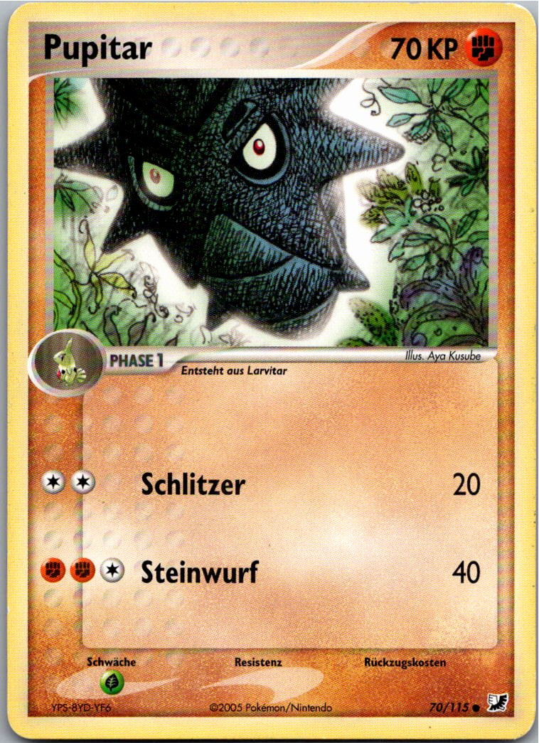 Pupitar 70/115 EX Verborgene Mächte – Vorderseite