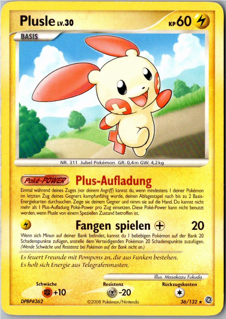 Plusle 36/132 Rätselhafte Wunder – Vorderseite