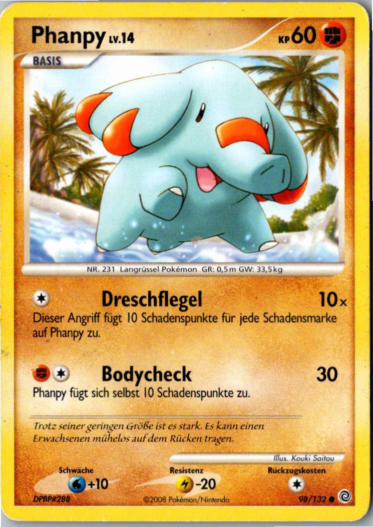Phanpy 98/132 Rätselhafte Wunder – Vorderseite